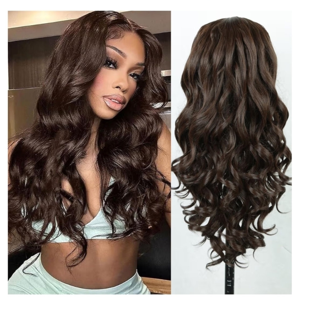 13X6 Lace Frontal Chocolate Brown Wig 24"